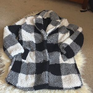 Shein girls sherpa long coat